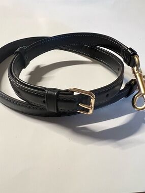 Coach Black Leather Strap with Gold Hardware